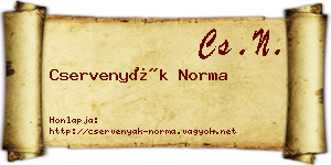 Cservenyák Norma névjegykártya